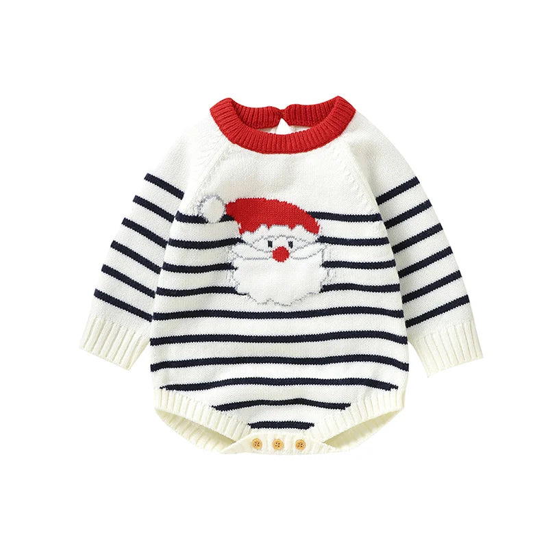 Christmas Baby Romper Knitted Santa Claus Sleeve Outfit -Tiny Hands