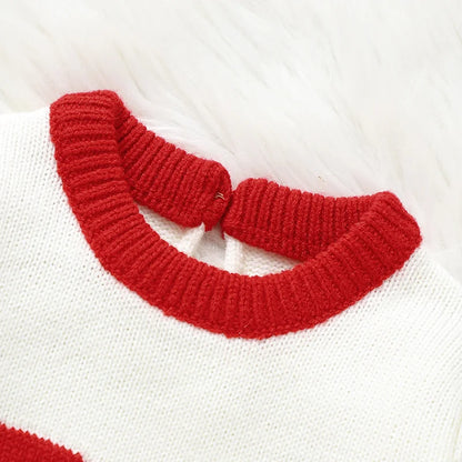 Baby Santa Claus Striped Romper Jumpsuit- Tiny Hands