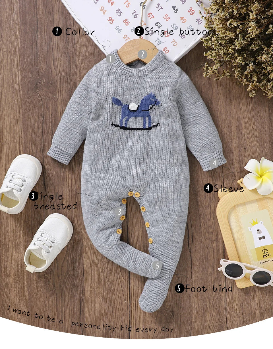 Oeko-tex Baby Romper Knitted Boys’ Clothes- Tiny Hands