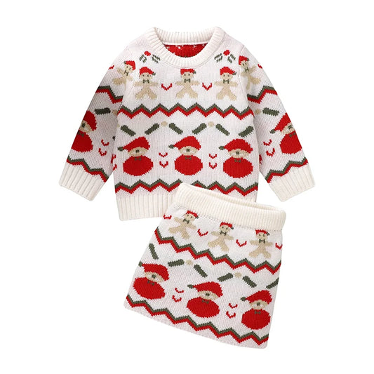 Beautiful Toddler Christmas Santa Sweater & Dress Set- Tiny Hands