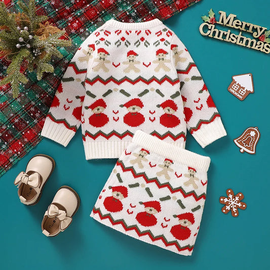 Beautiful Toddler Christmas Santa Sweater & Dress Set- Tiny Hands