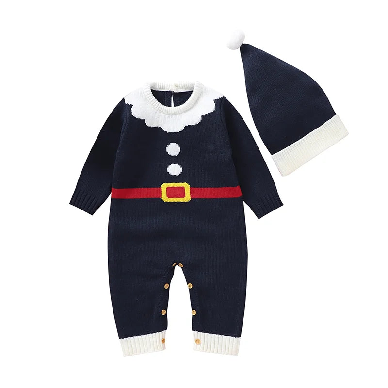 Baby Santa Claus Romper & Hat Set- Tiny Hands