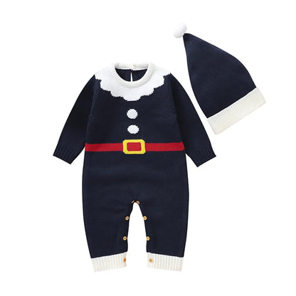 Baby Santa Claus Romper & Hat Set- Tiny Hands