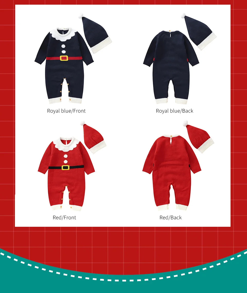 Baby Santa Claus Romper & Hat Set- Tiny Hands