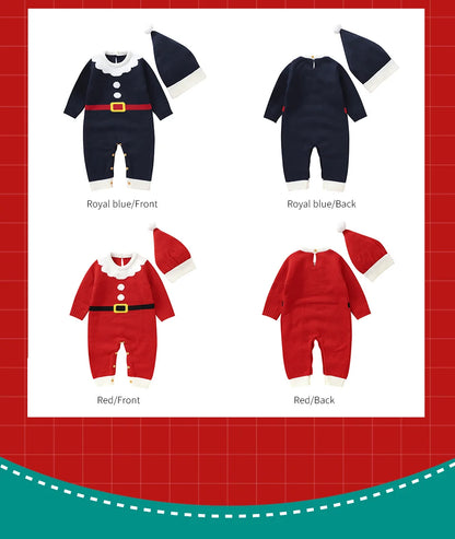 Baby Santa Claus Romper & Hat Set- Tiny Hands