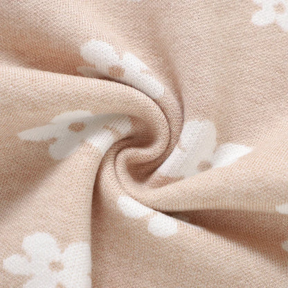 OEKO-TEX Baby Knitted Floral Suspender Romper - Tiny Hands