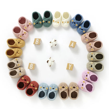Soft Knitted Newborn Baby Walking Socks Shoes- Tiny Hands