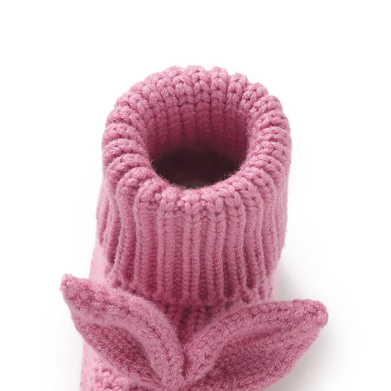 Knitted Baby Booties with Bunny Ears - Tiny Hands