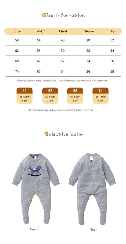 Oeko-tex Baby Romper Knitted Boys’ Clothes- Tiny Hands